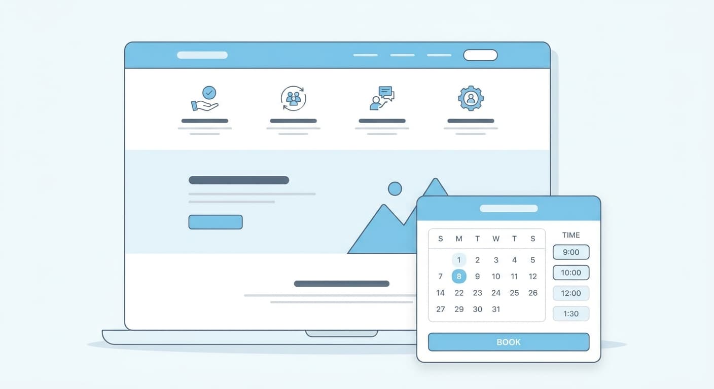 Website mit eingebettetem Buchungs-Widget